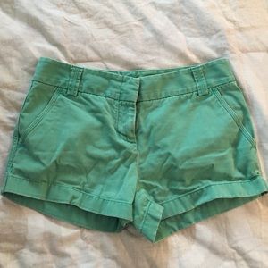 Green J. Crew shorts. 3 inch inseam- city fit