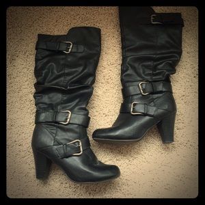 Madden Girl black heeled boots