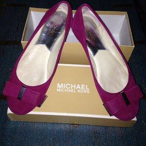 Michael kors velvet pink flats