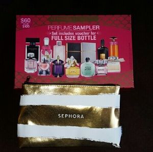 Sephora favorites perfume sampler & makeup bag