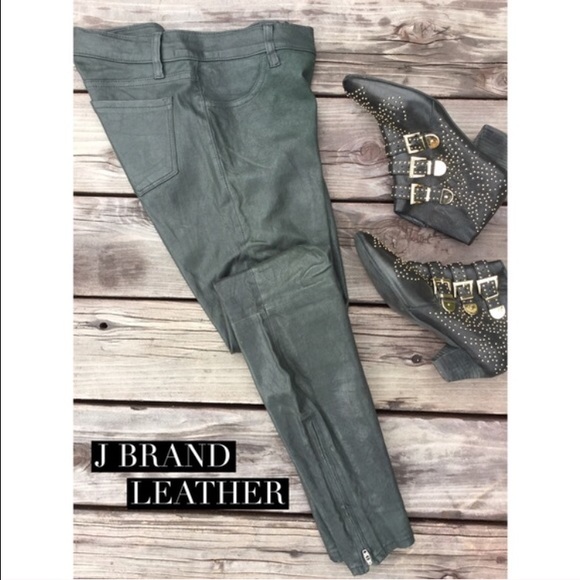 J brand Forest green leather leggings