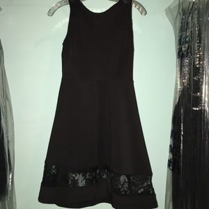 Black part lace dress