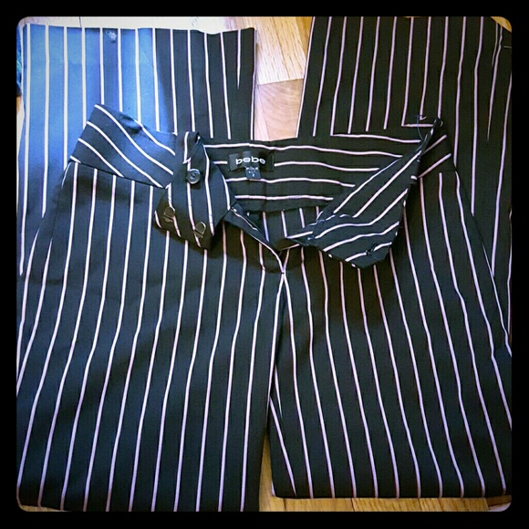 Bebe Pink pin stripe pants