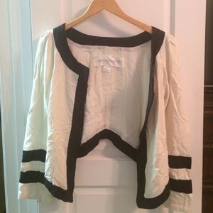 High low black and white jacket