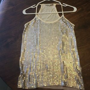 Silver sequin top