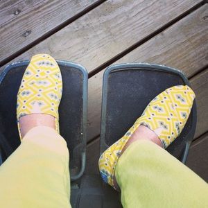 Jonathan Adler for Toms slip ons yellow graphic