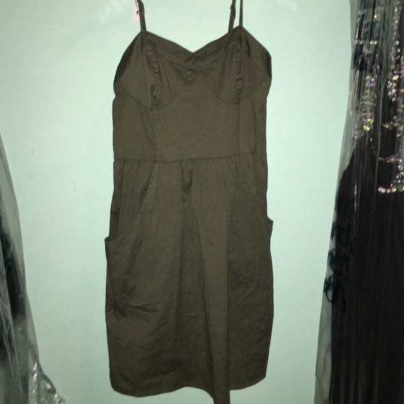 Short dark green dress