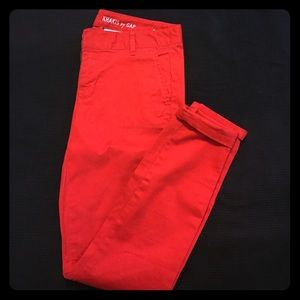 Gap skinny mini red khakis, size 0