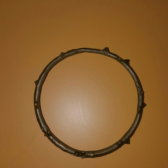 Brass thorn stem bangle bracelet