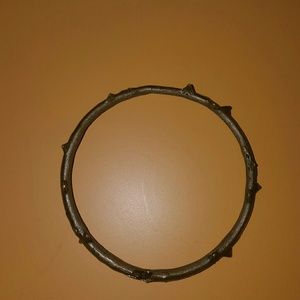 Brass thorn stem bangle bracelet
