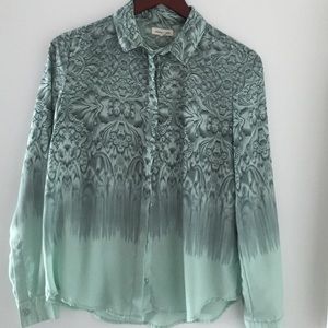 Silence + Noise hidden button-down printed shirt