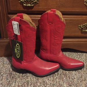 Red cowboy boots