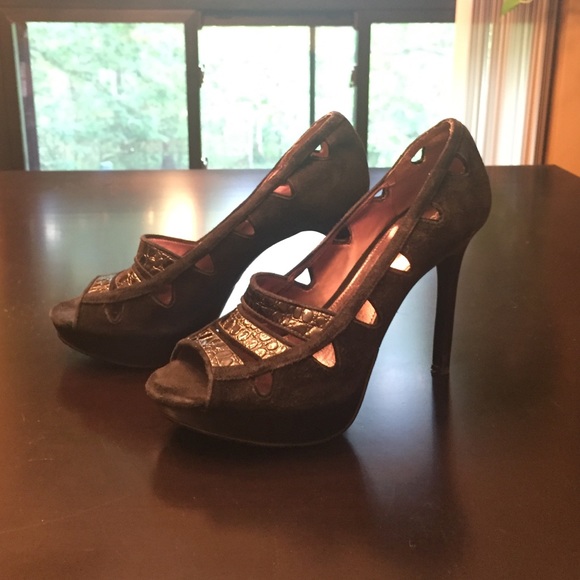Calvin Klein Open Toed Black Heels
