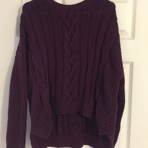 Asos Burgundy cable knit sweater