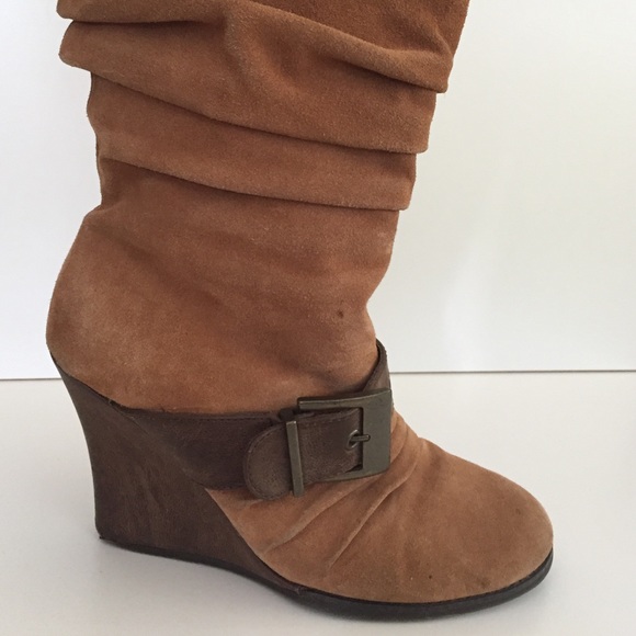 Scholl Shoes Wedge Suede Boots Scholl Shoes Wedge Suede Boots