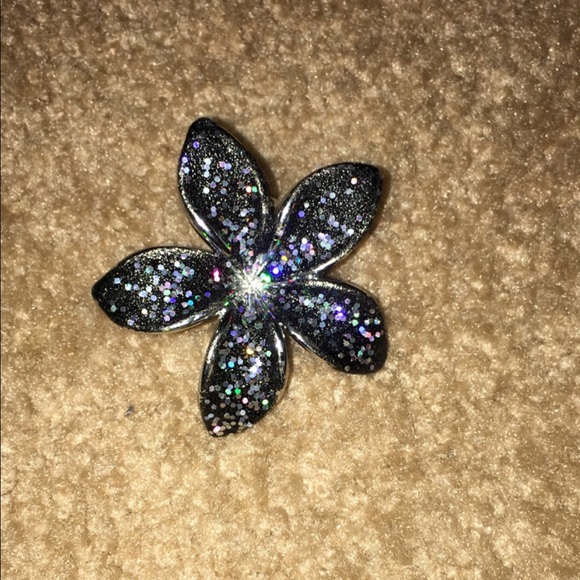 Black sparkly flower