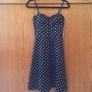 Retro vintage polka dot padded corset style dress