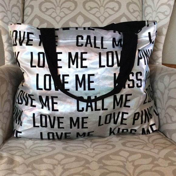PINK Victoria's Secret Handbags - Keeping 🚫VS PINK metallic tote 😎💙