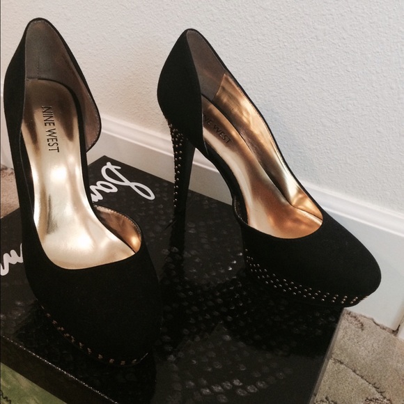 Nine west suede platform pumps - Picture 3 of 4