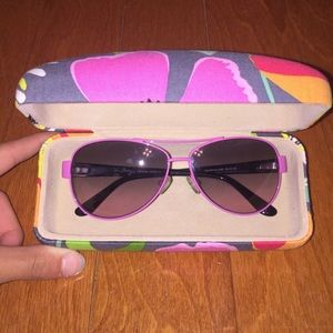 Vera Bradley aviator sunglasses and case