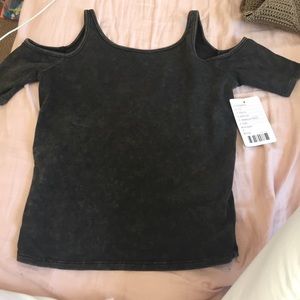 Urban Outfitters cut off shoulder crop top