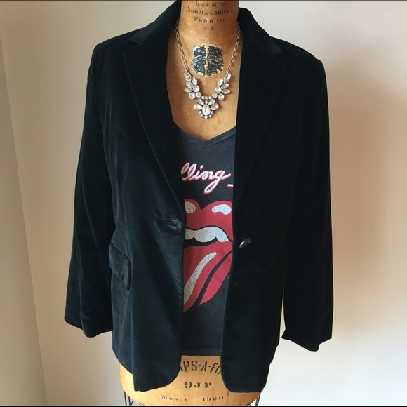 Banana Republic Black Velvet Blazer