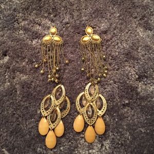 lot if 2 gold chandelier earrings