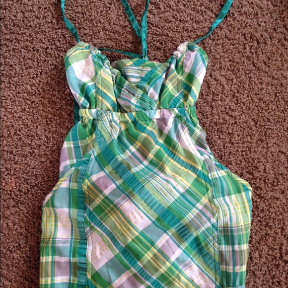 Green plaid Hurley tank top