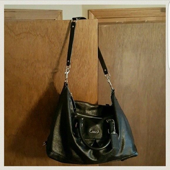 Coach Ashley Black Leather Satchel Bag