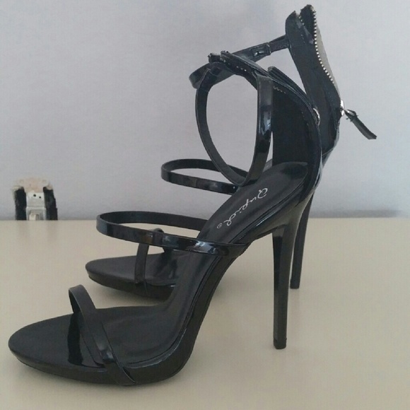 Black strappy heels