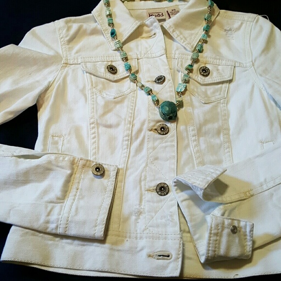 MUDD white denim jacket