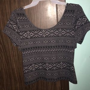 A crop top with unique designs from LA Hearts