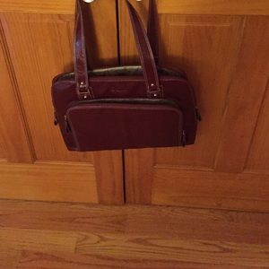 Dark cherry red lap top purse bag