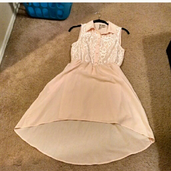 High-low blush dress front lace accent - Picture 4 of 4