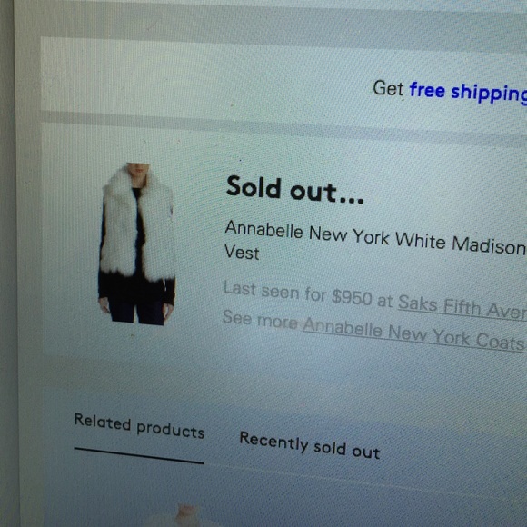 Annabelle New York White Madison Fox Fur Vest - Picture 4 of 4