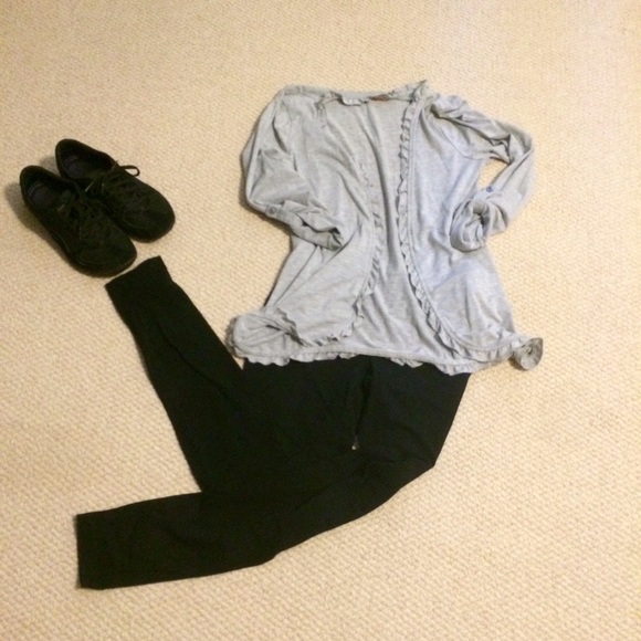 Heather gray open cardigan small