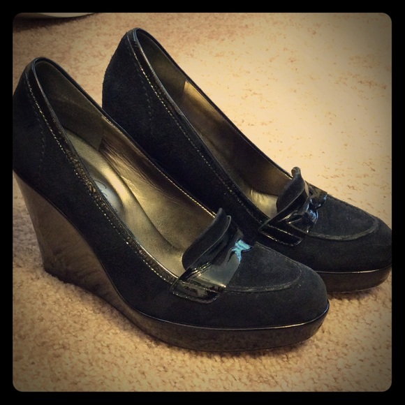 Menswear patent wedges