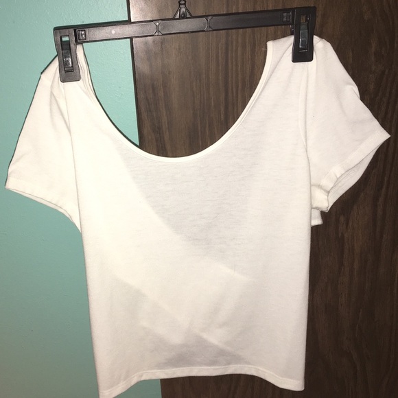 A cream colored crop top