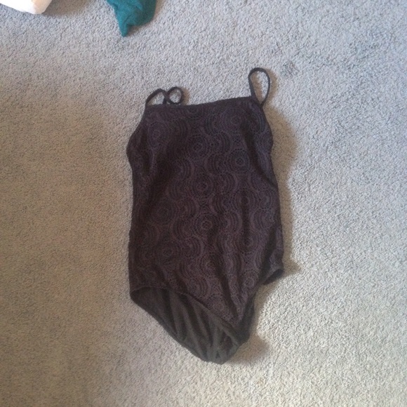 Black one piece swim suit