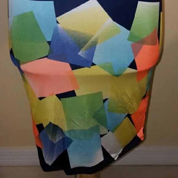 Navy blue printed with assorted colors bodycon dre - Picture 4 of 4