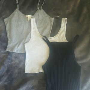 Cropped Tanks Ribbed