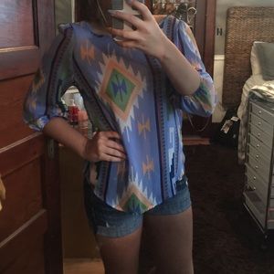 Tribal sheer blouse