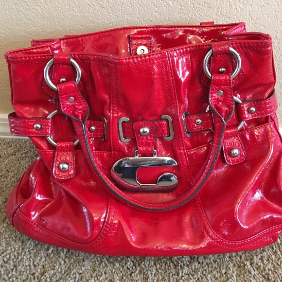 Red Guess tote bag