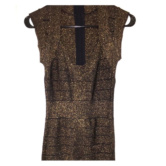 French Connection Sparkly Bronze BodyCon Dress