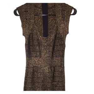 French Connection Sparkly Bronze BodyCon Dress
