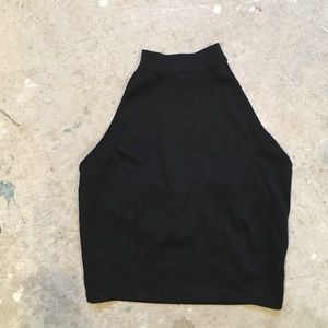 Black halter crop top