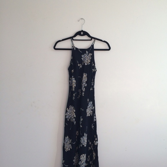 90's High Neck Floral Dress - Picture 2 of 4