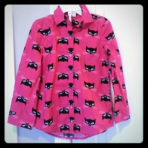 Kids Girls Kitty Long Sleeve Shirt