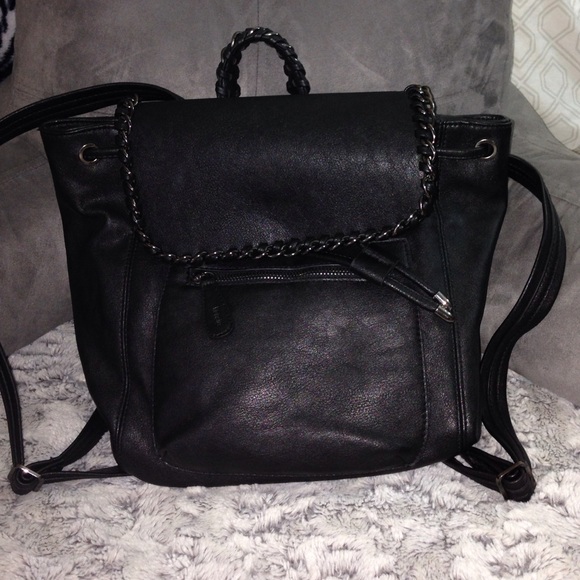 Black backpack purse