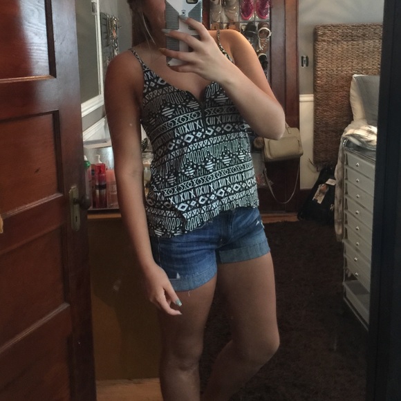 Black and white tribal tank